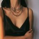 thumbnail image 2 of Collar KunJoe 45 cm Cadena de Eslabones en Forma de Clip de Papel de 5 Capas en Tono Plateado, 2 of 7