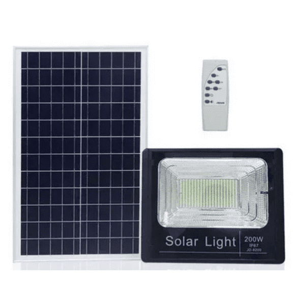 Foco Led De 200w Con Panel Solar y Control Remoto