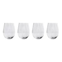Genérico - Set 4 Vasos Vidrio Cristal Redondo Wayu 580Ml Liquido Coctel