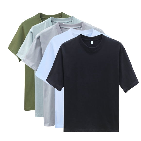 Camiseta de Mujer de Manga Corta, Camiseta Ajustada de Cuello Redondo, casual y Moderna, top de Mujer de Algodón de color Puro, Negro Claro