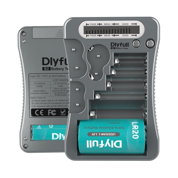 Probador de Baterías DLYFULL AA AAA 9V Celdas de Botón