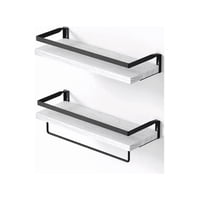 Genérico - Repisas Flotantes De Madera Modernas Kit 2 Blanco