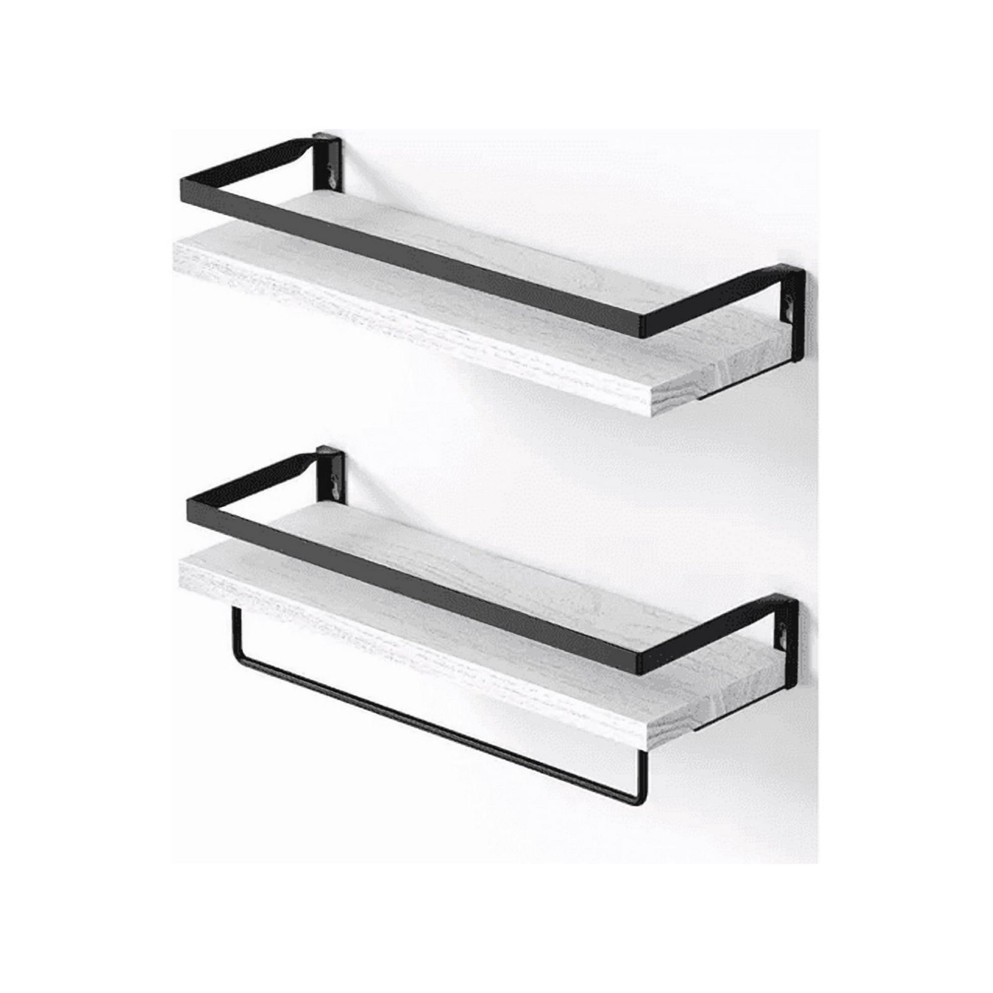 Genérico - Repisas Flotantes De Madera Modernas Kit 2 Blanco