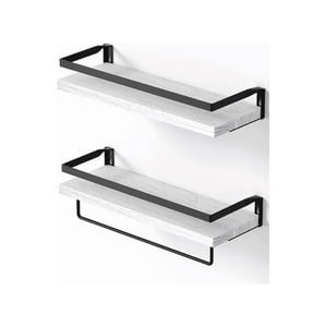 Genérico - Repisas Flotantes De Madera Modernas Kit 2 Blanco