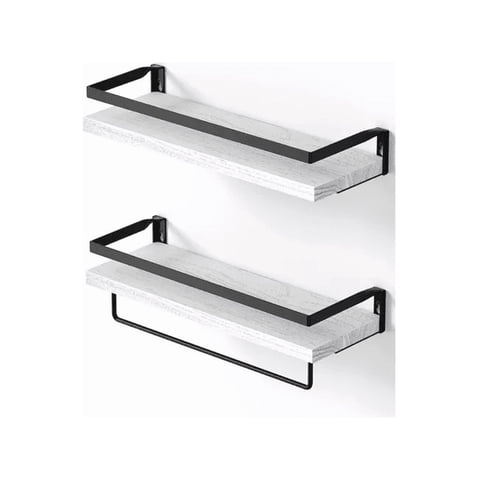 Genérico - Repisas Flotantes De Madera Modernas Kit 2 Blanco