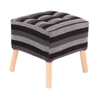 Máxima Design - Pouf Alemania Gris Negro Rayas 42X42X43 Cm