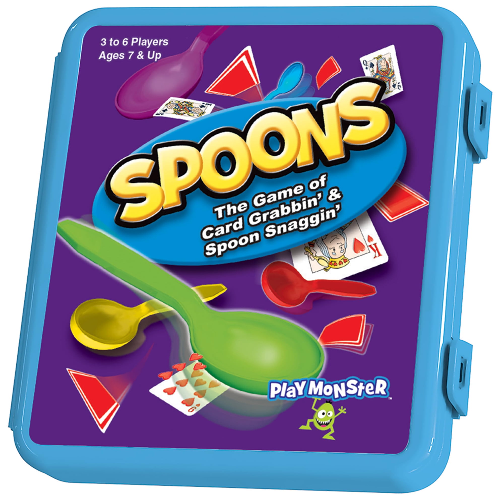 Juego De Cartas Playmonster Spoons Con Estuche, Baraja De Cartas Para Más De 7 Años