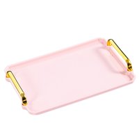 Magideal - Bandeja De Plástico Con Asas, Juego De Bandejas Para Servir De Restaurante Antideslizantes Rectangulares Multiusos Para Fiestas, Mesa De Café, Cocina , Rosa S