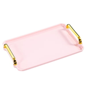 Magideal - Bandeja De Plástico Con Asas, Juego De Bandejas Para Servir De Restaurante Antideslizantes Rectangulares Multiusos Para Fiestas, Mesa De Café, Cocina , Rosa S