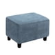 thumbnail image 1 of Rectángulo estirable de taburete de pie para sala de estar, protector de muebles de almacenamiento plegable con fondo elástico, lavable en máquina (azul gris, L), 1 of 3
