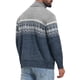 thumbnail image 3 of Suéter de punto con cremallera y cuello alto casual para hombre, mangas largas, S gris claro, 3 of 6