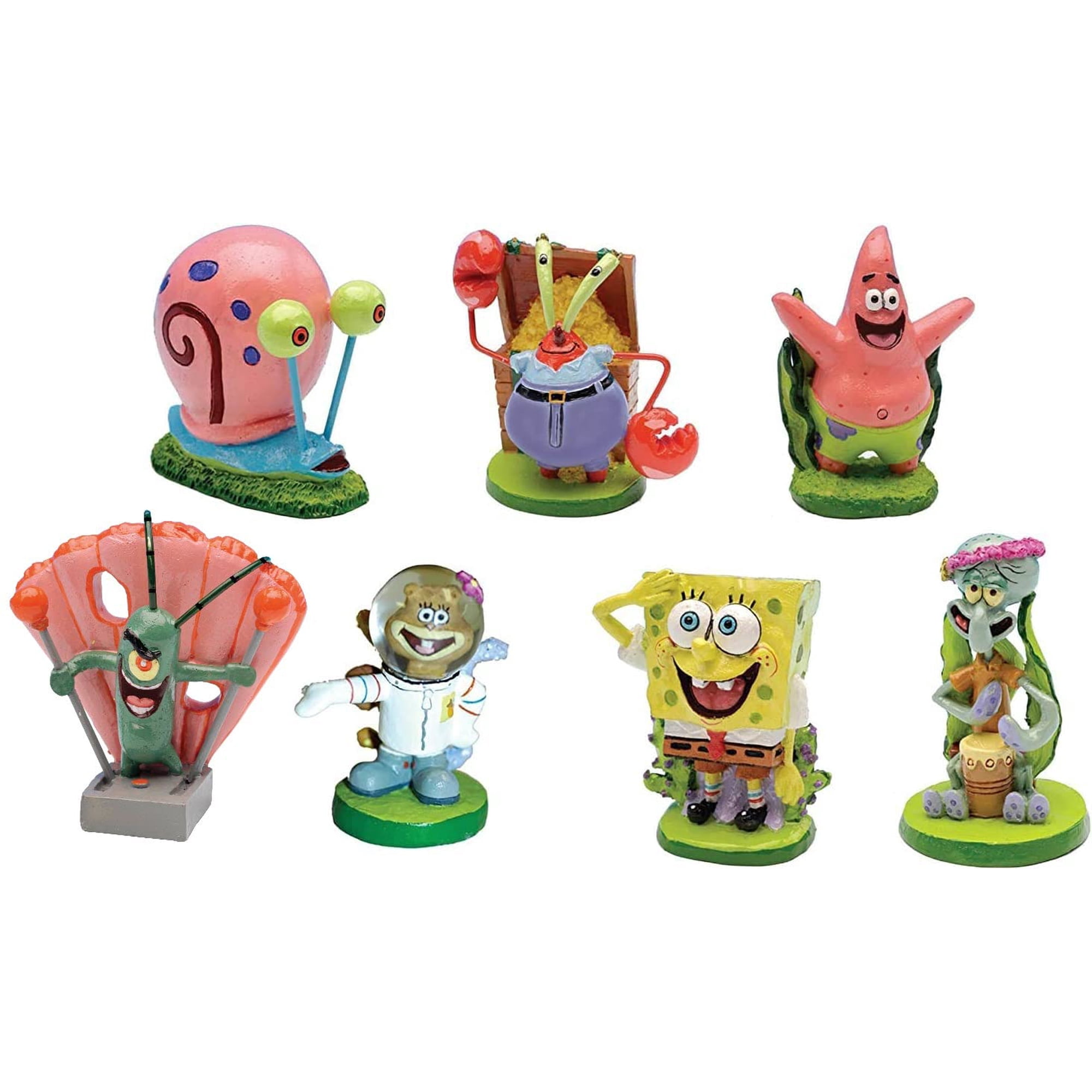 Set de adornos para acuarios Penn-Plax Bob Esponja, 7 piezas