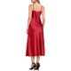 thumbnail image 3 of CURVOSPORT Vestido de Satén para Mujer con Tirantes Espagueti, Escote en V, Elegante Vestido Largo S Rojo, 3 of 6