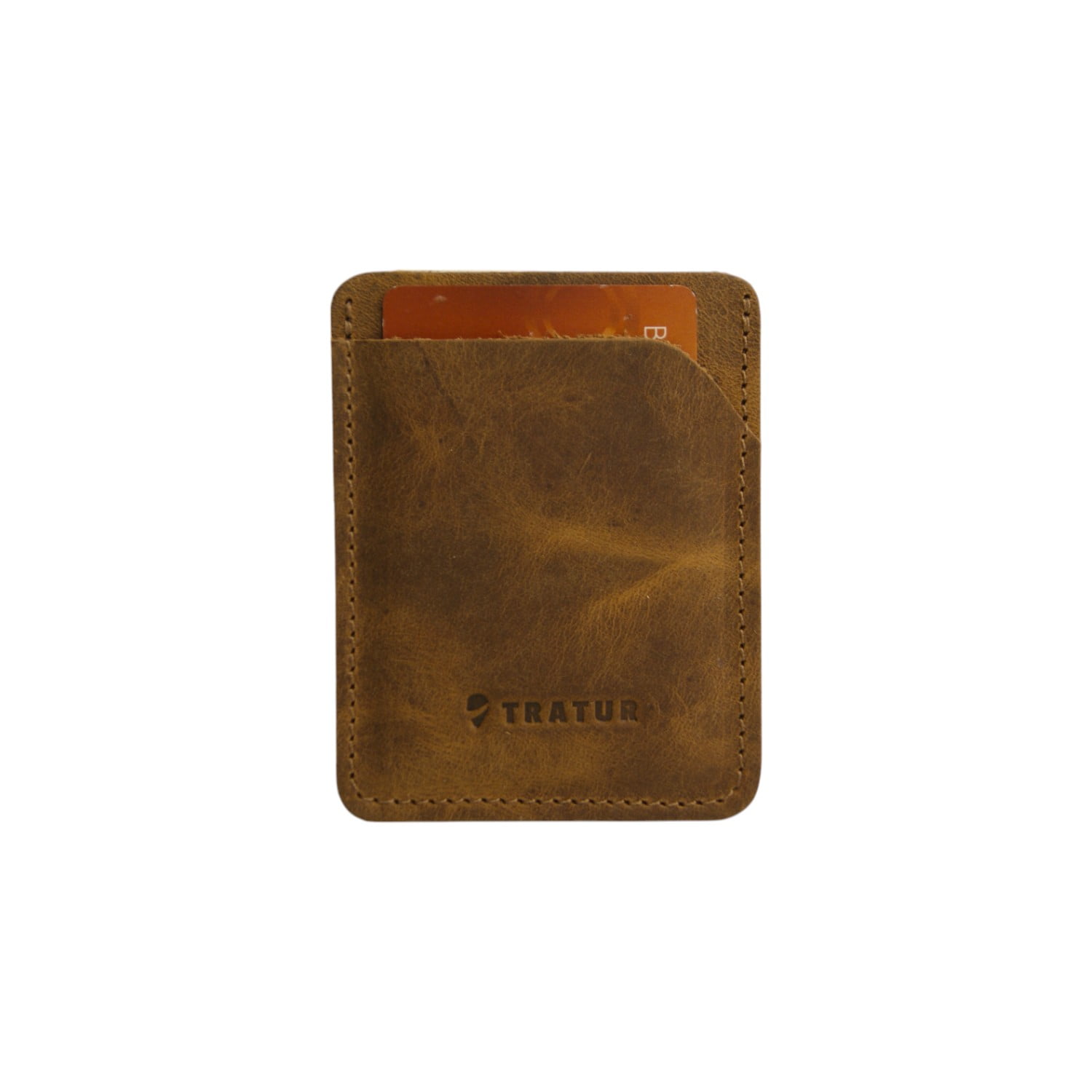 Tarjetero De Cuero Café Tratur