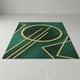 thumbnail image 2 of Alfombra moderna 200x240 cm verde circulo dorado elegante decorativa wm, 2 of 3