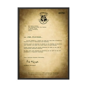 Creango - Cuadro Poster Enmarcado Carta De Hogwarts Harry Potter Decorativo