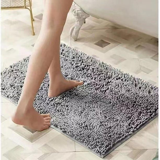 1pc Non-Slip Chenille Bathroom Rug - Soft and Stylish Carpet for Kitchen, Bedroom, and Bathroom - Machine Washable and Durable