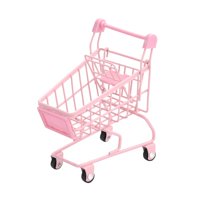 Magideal - Mini Carrito De Compras Organizador De Escritorio Trolley Fotografía Prop Organizador De Oficina De Usos Múltiples Para Escritorio De Oficina Cesta , Rosado
