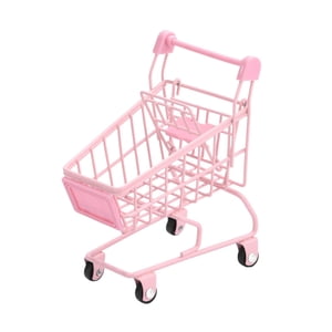 Magideal - Mini Carrito De Compras Organizador De Escritorio Trolley Fotografía Prop Organizador De Oficina De Usos Múltiples Para Escritorio De Oficina Cesta , Rosado