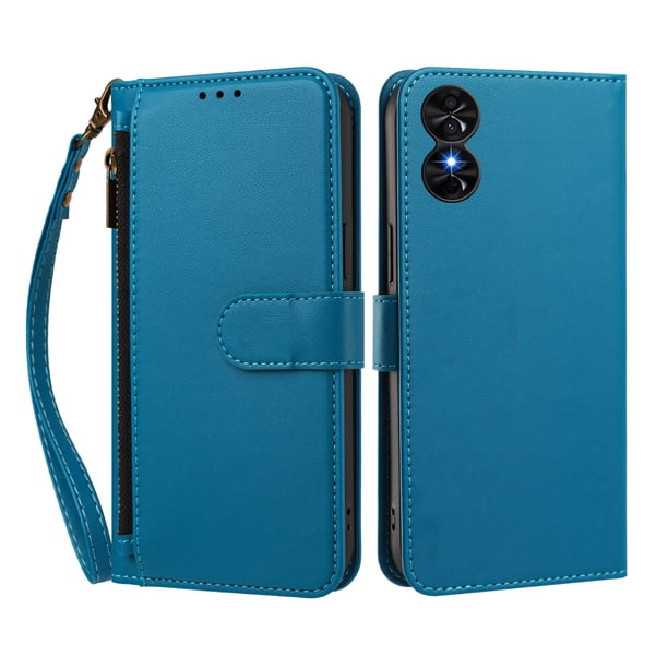 Funda Tipo Billetera para TCL 50 SE/40 NxtPaper 4G con Soporte y Bolsillo con Cierre Azul