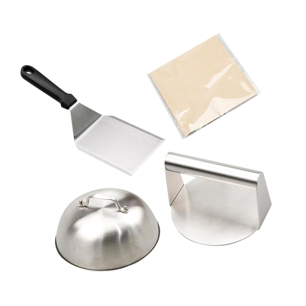 Burger Press Kit Hamburguese para hamburguesas para hamburguesas de plancha Patty Maker 20 Patty Paper Cheese Delting Dome para Comerciantes BBQ Party