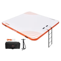 Muelle Flotante Inflable Vevor De 7 X 7 Pies Con Bolsa De Transporte Y Escalera