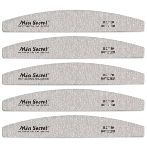Lima De Uñas Mia Secret Forte Zebra Halfmoon 180/180 Azul, Paquete De 5