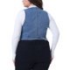thumbnail image 3 of Chaleco de mezclilla sin mangas con cuello en V y botones para mujer de talla grande Agnes Orinda, para escuela o universidad, chaqueta casual de jean, 2X azul claro, 3 of 6