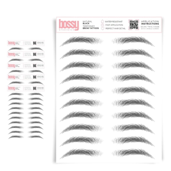 Tatuajes temporales para cejas Brows by Bossy negro impermeable