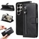 thumbnail image 1 of Funda tipo cartera para Samsung Galaxy S25 Ultra con bolsillo con cremallera y ranuras para tarjetas – Función de soporte Negro, 1 of 6