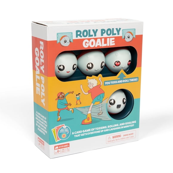 Exploding Kittens Roly Poly Goalie, 2-6 Jugadores, Edad 4+, Juego de Cartas para Niños, Juego Activo, Juego Familiar Perfecto para la Noche de Juegos