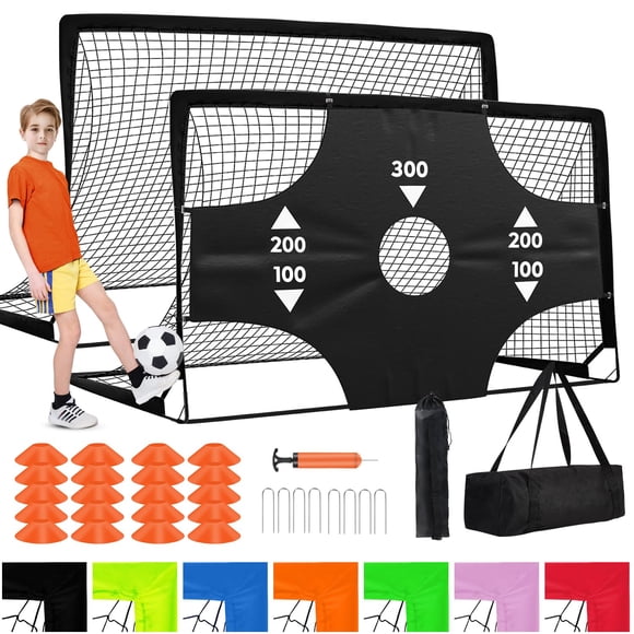 Portería de fútbol Fololicx de 6 x 4 pies para niños con balón de fútbol y conos