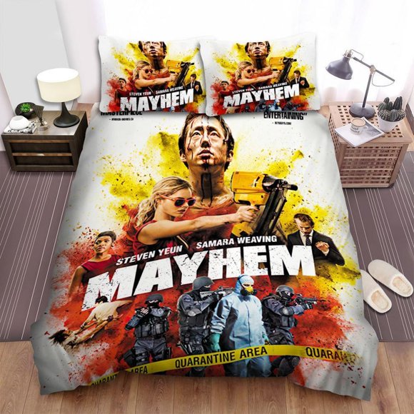 Mayhem Movie Art Quilt Duvet Cover Set Doona Cover Bed Linen Soft Queen3-Piece Bedding Set