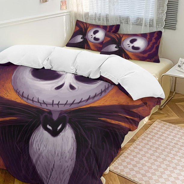 Scary The Nightmare Before Christmas Comforter Set Soft 3 Pcs Twin Bedding Sets Thicken for All Season