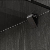 Italiana Ferramenta - 2 Soportes Repisa Cristal Kalabrone Mini Negro Mate 5-10 Mm