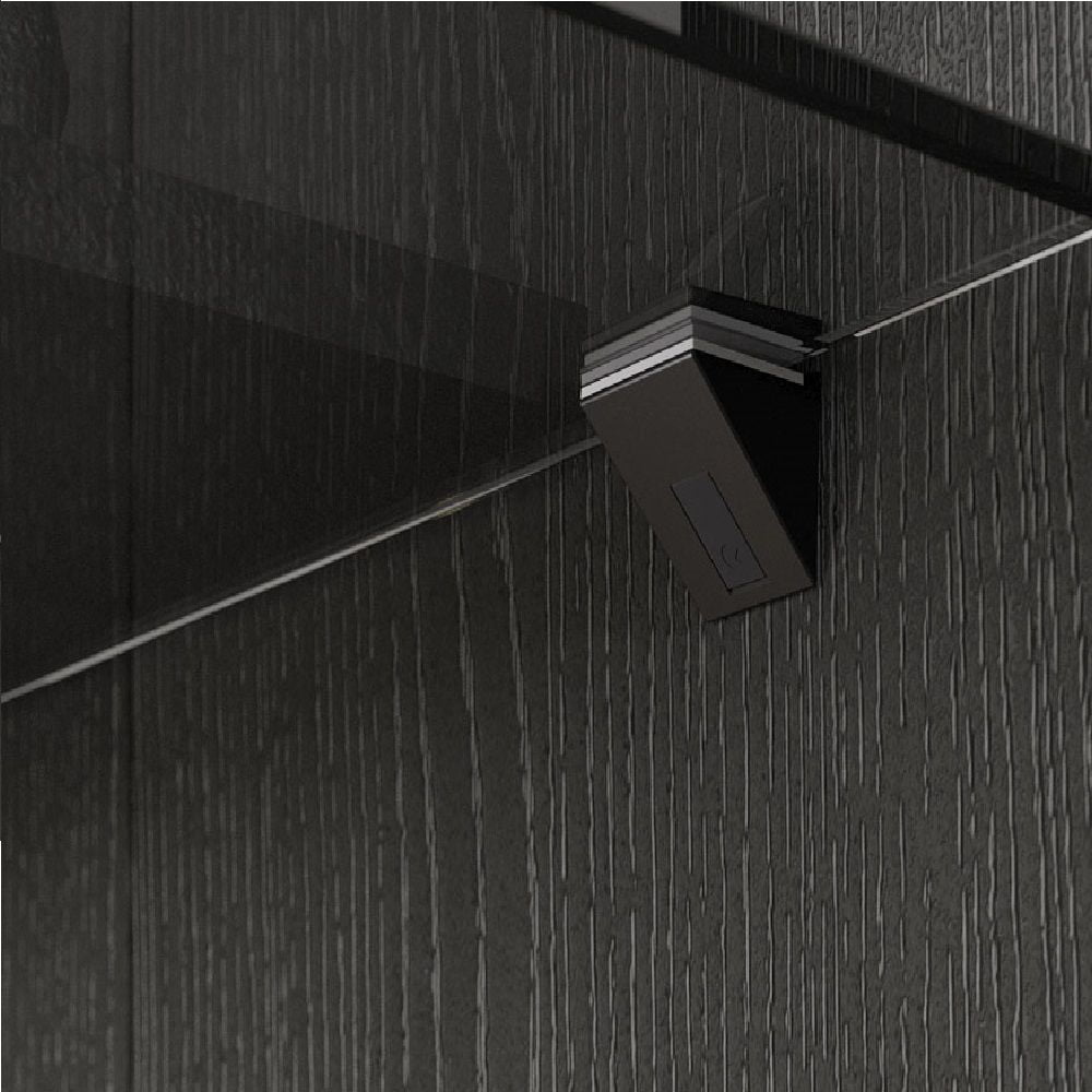 Italiana Ferramenta - 2 Soportes Repisa Cristal Kalabrone Mini Negro Mate 5-10 Mm