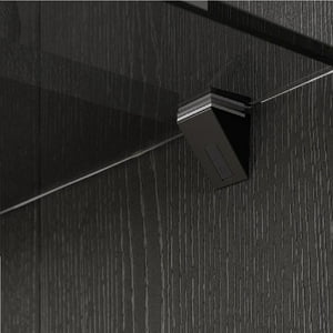 Italiana Ferramenta - 2 Soportes Repisa Cristal Kalabrone Mini Negro Mate 5-10 Mm