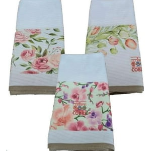 Dcobre - Pack 3 Paños Cocina En Cobre Modelo Flores