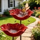 thumbnail image 1 of Estaca jardín flor metal hecha mano baño pájaros comedero agua mariposas césped decoración, 1 of 7