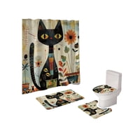 Mylhogar - Set De Baño 5 Piezas Cortina Mas Alfombras Mas Forro De Ducha