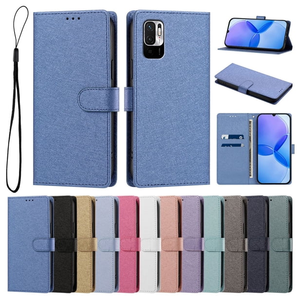 Cartera para Xiaomi Poco M3 Pro 5G con Soporte y Correa, Azul