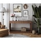 thumbnail image 2 of 60" Modern 2-Drawer Fluted Console Table Natural Wood Veneer Sofa Table Behind Couch Table for Living Room, Hallway, Entryway, Home Office, Walnut, 2 of 3