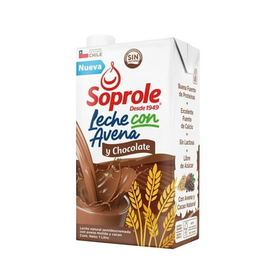 Leche Semidescremada Con Avena Sabor Chocolate Caja 1 Soprole
