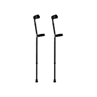 Genérico - 2 Bastón Codera Fija Canadiense Altura Ajustable Negro