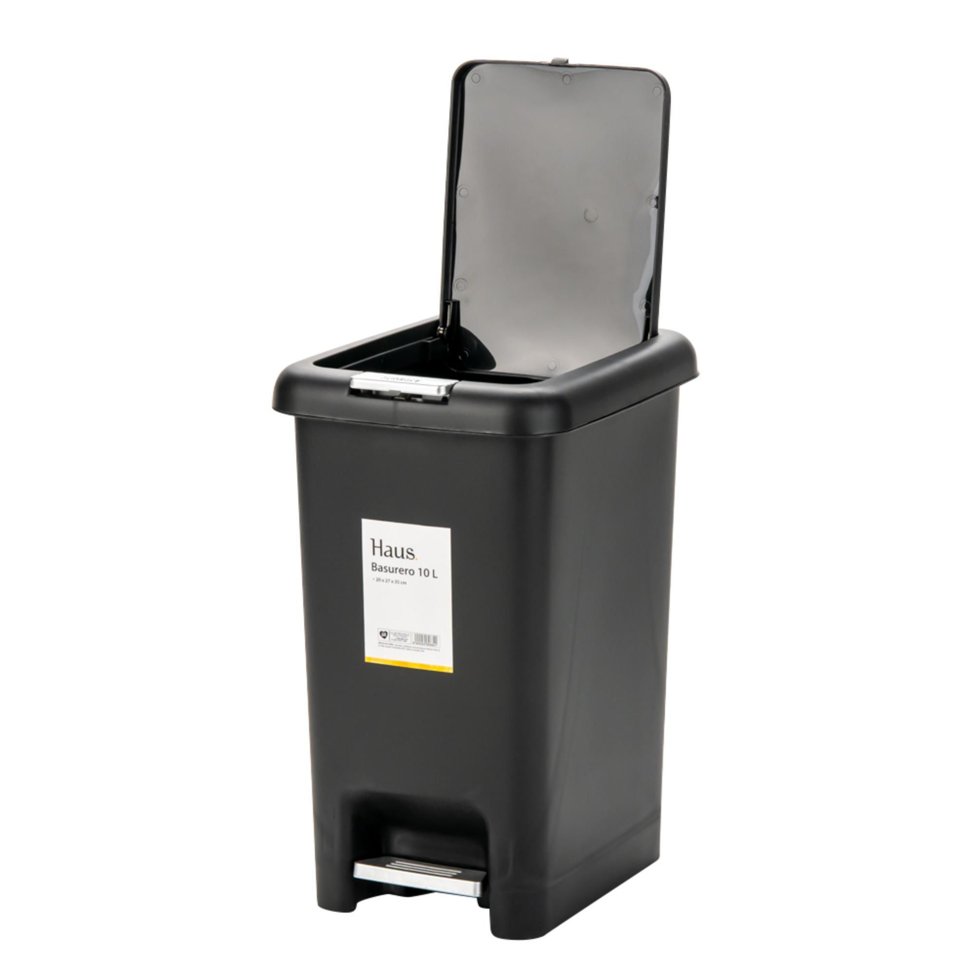 Basurero 10l Sl2601 Pp - Pe Negro Haus