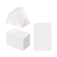 Bothyi - 100 Tarjetas De Exhibición De Llavero Con Bolsas Autosellantes 3''X4.7'' Etiquetas De Precio Blanco