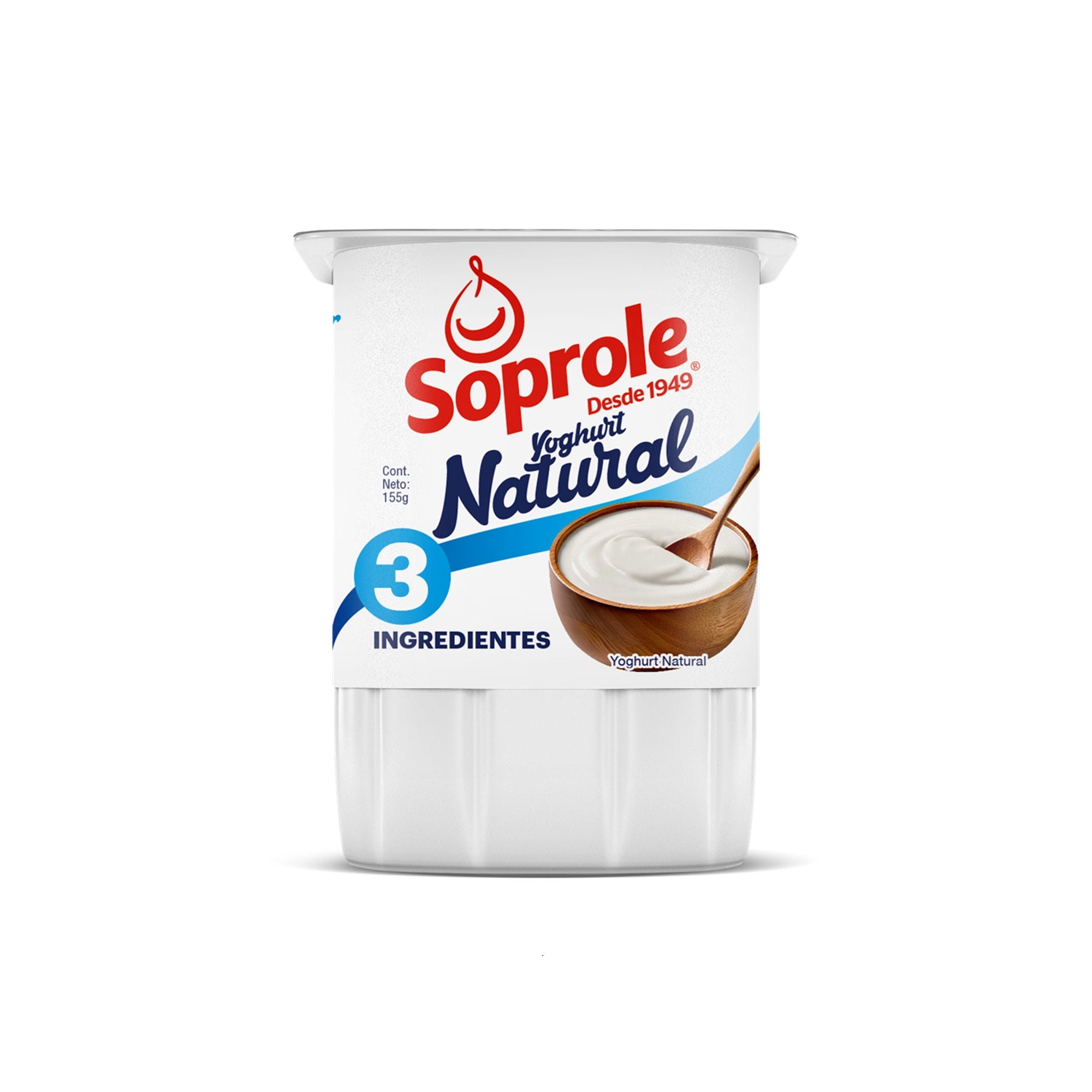 Yoghurt Natural, 3 Ingredientes 155 g Soprole