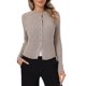 thumbnail image 1 of INSPIRE CHIC Cárdigan Suéter para Mujer de Manga Larga con Botones Casual Corto de Punto Acanalado XS Camel, 1 of 6