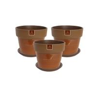Pottery - Set De 3 Maceta Greta 14Cm Mamey Y Sus Platos