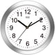 thumbnail image 1 of Reloj de pared HITO Silent con tapa de cristal de 10 pulgadas y aluminio plateado, 1 of 8